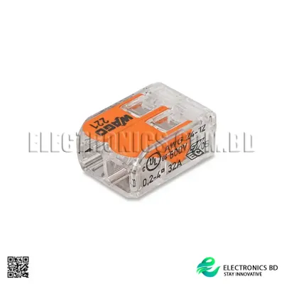 221-412 Universal Cable Connector | 2-Port Compact LED Splice Lever Terminal