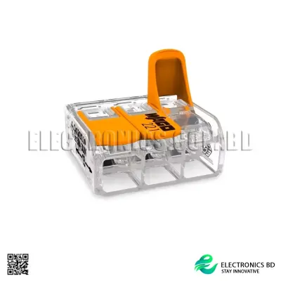 221-413 Universal Cable Connector | 3-Port Compact LED Splice Lever Terminal