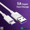 1 Meter 5A Ampere Fast Charging Type-C Cable QC3.0 Quick USB (White, Braided)