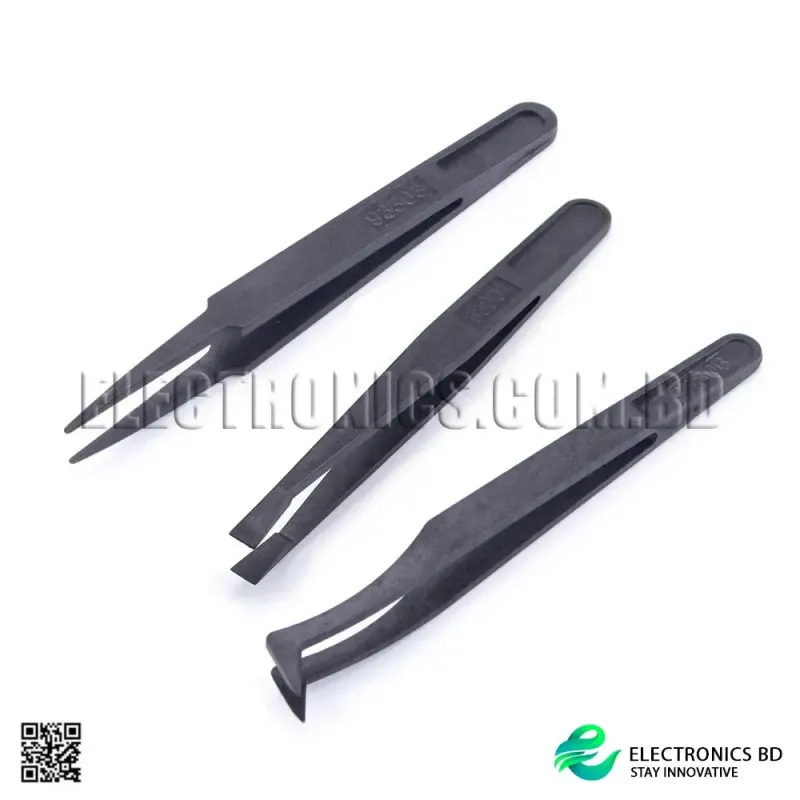 Carbon Fiber Black Anti-Static Tweezer Tool Set