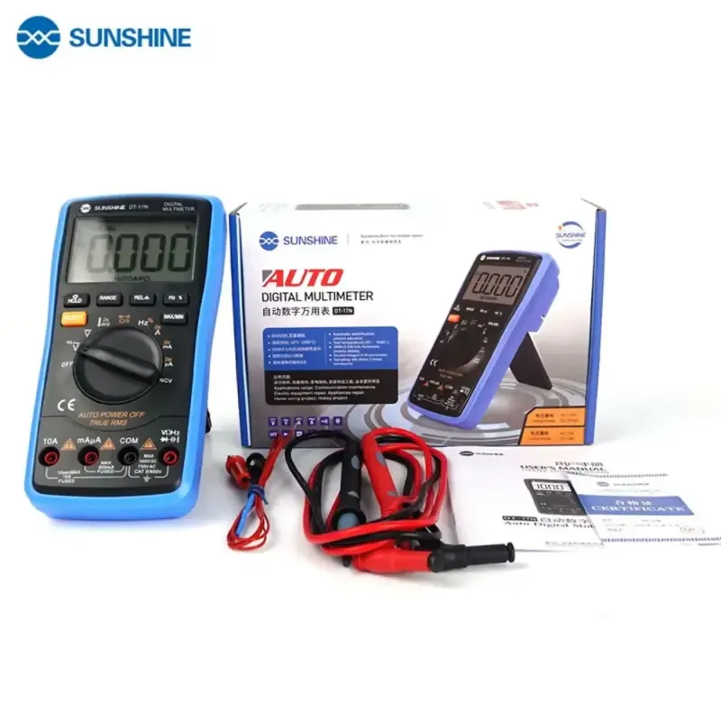 SUNSHINE DT-17N Auto Range Digital Multimeter True RMS full package