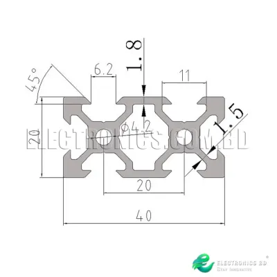  700mm V Slot 2040 Aluminum European Standard Linear Rail for 3D Printer Parts and CNC DIY